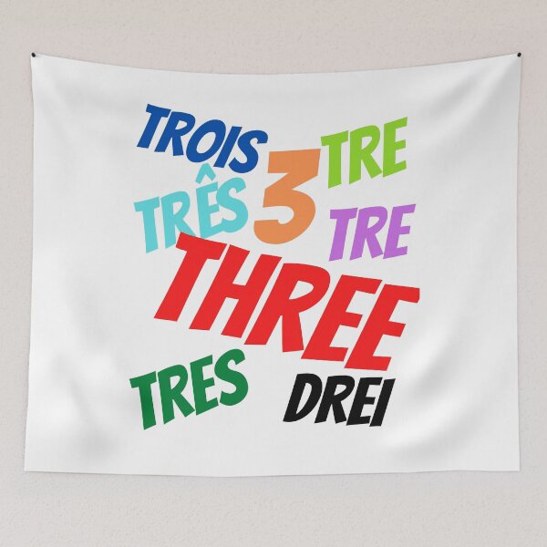 Item preview, The Number 3  in multiple languages designed and sold by ajtechdesigns.