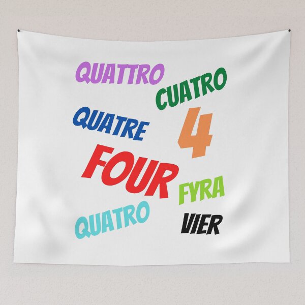 Item preview,  The Number 4  in multiple languages designed and sold by ajtechdesigns.
