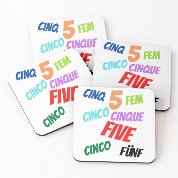 Item preview, The Number 5  in multiple languages designed and sold by ajtechdesigns.