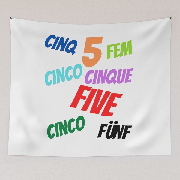 Item preview, The Number 5  in multiple languages designed and sold by ajtechdesigns.