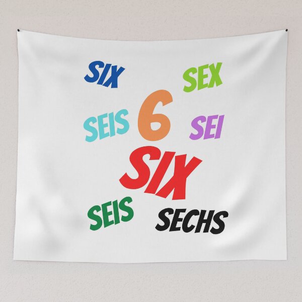 Item preview, The Number 6  in multiple languages designed and sold by ajtechdesigns.