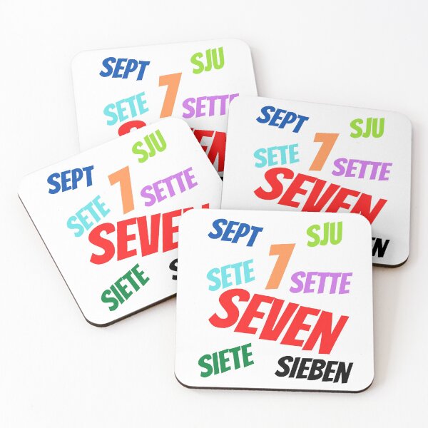 Item preview, The Number 7  in multiple languages designed and sold by ajtechdesigns.