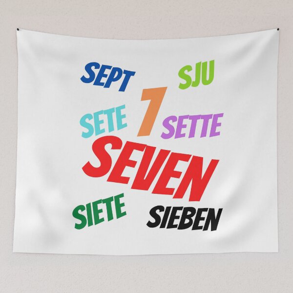 Item preview, The Number 7  in multiple languages designed and sold by ajtechdesigns.