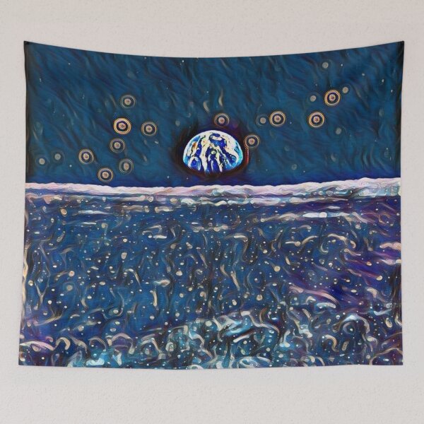 Item preview, Earth rising - lunar landscape painting designed and sold by Gordon Nelson.