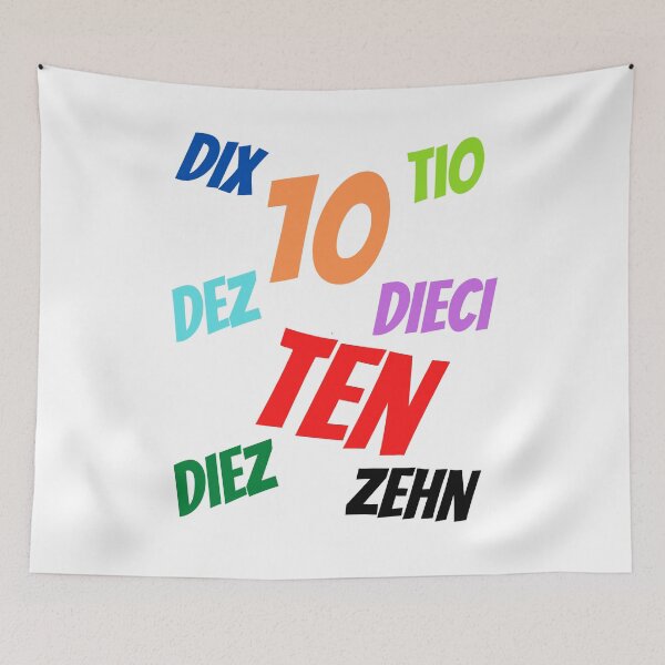 Item preview, The Number 10  in multiple languages designed and sold by ajtechdesigns.