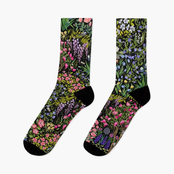 Item preview, Southern Garden Glory Pattern on Black designed and sold by L Diane Johnson.