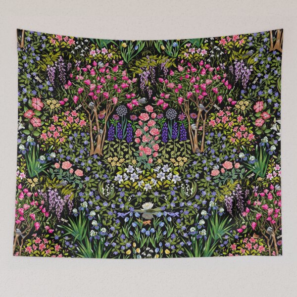 Item preview, Southern Garden Glory Pattern on Black designed and sold by L Diane Johnson.