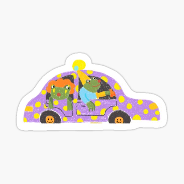 Froggy Clown Car Sticker