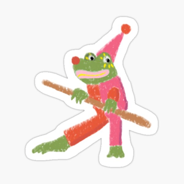 Tightrope Frog Clown Sticker