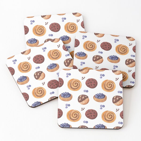 Item preview, Cinnamon Roll, Chocolate Cookies and Blueberry Tartlet  designed and sold by Flowersforbear.