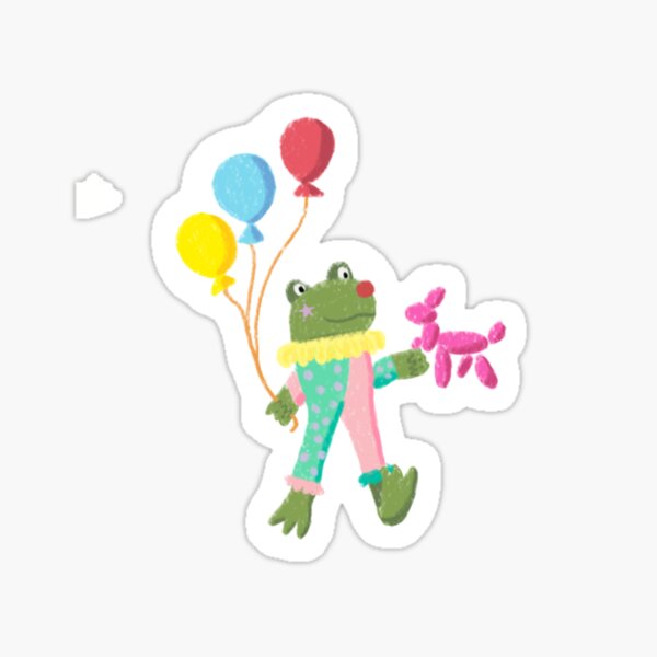 Froggy Clown with Balloons Sticker