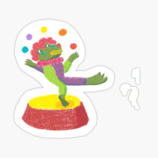Juggling Clown Frog Sticker