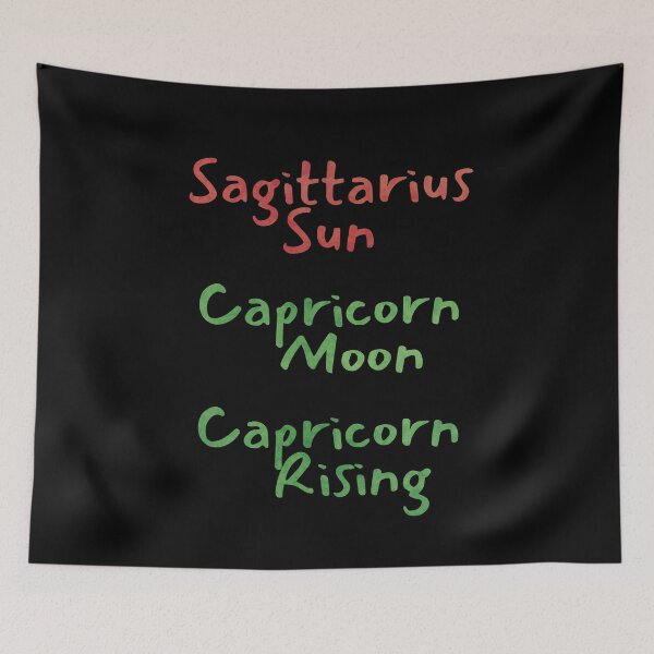 Item preview, Sagittarius Sun Capricorn Moon Capricorn Rising Text designed and sold by leomooncreates.