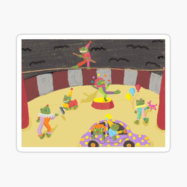 Clown Frog Circus Sticker