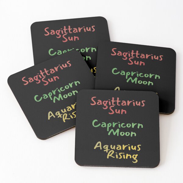 Item preview, Sagittarius Sun Capricorn Moon Aquarius Rising Text designed and sold by leomooncreates.