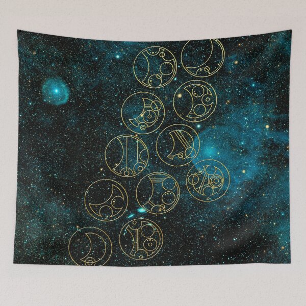 Item preview, Time Lord Words in Gold on Teal Stellar Background designed and sold by Darcy777.