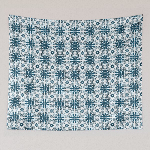 Item preview,  Inspired Azorean tile in dark blue designed and sold by nelmski.