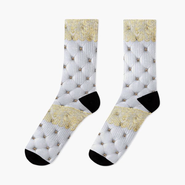 Item preview, Tufted Texture White Gemstones Gold Lace designed and sold by Jolly-Yosei.