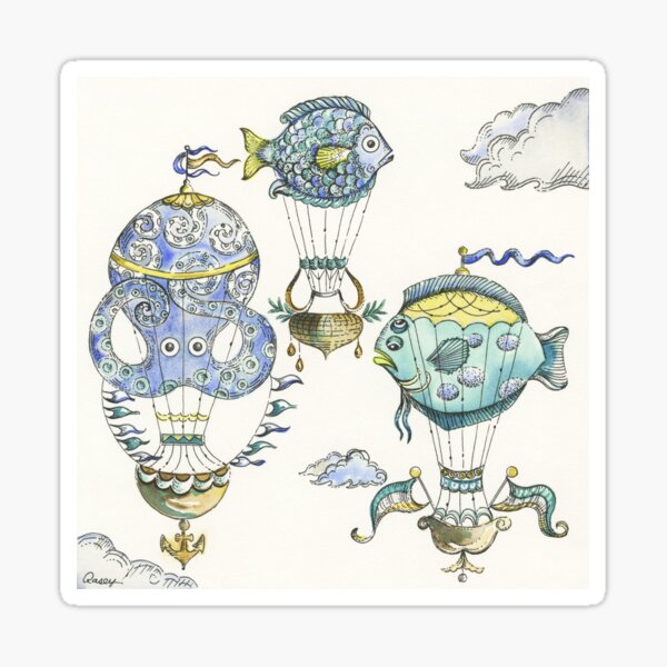 Sea Creature Hot Air Balloons Sticker