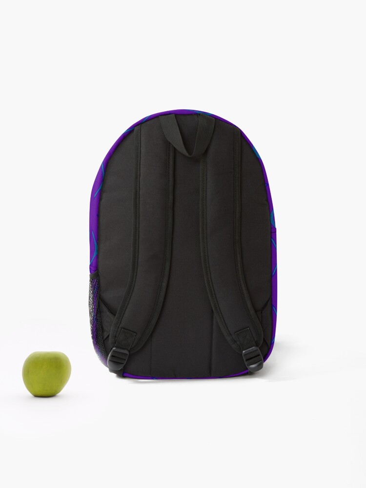 Thumbnail 2 of 3, Backpack, Teal Windmills - Purple Background designed and sold by RosieRiggs.