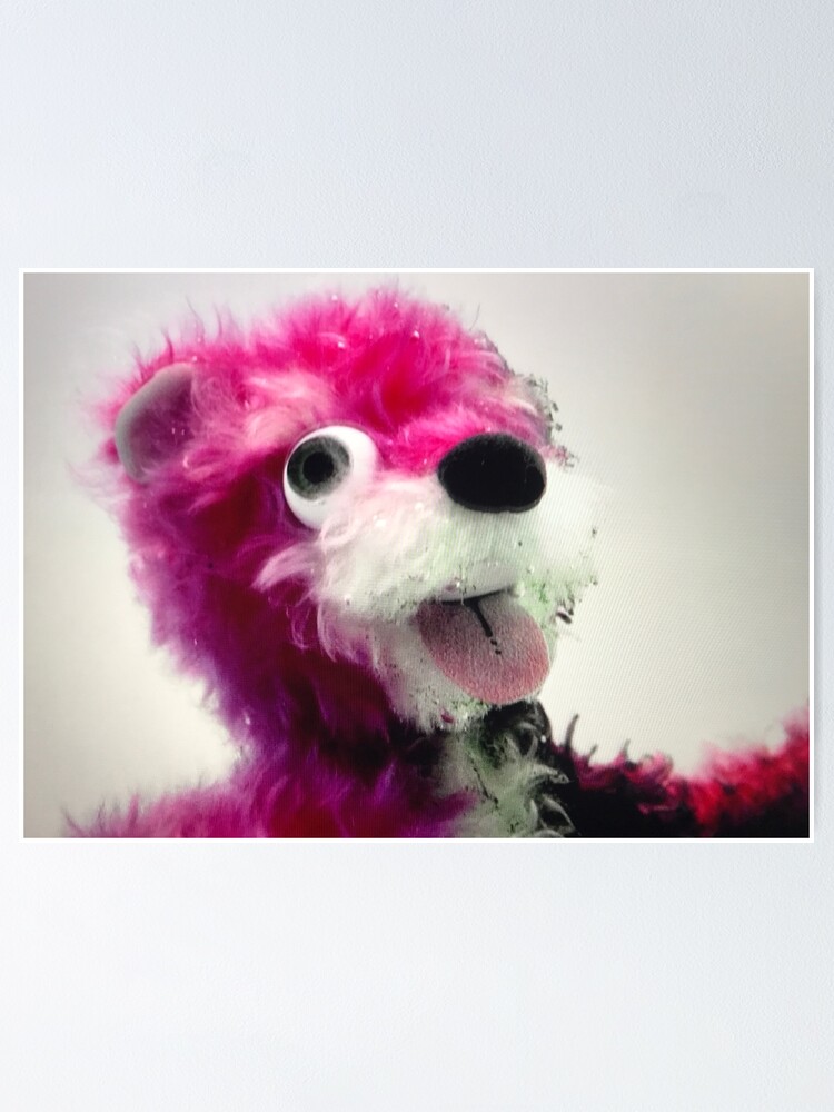 Pink teddy bear in the pool