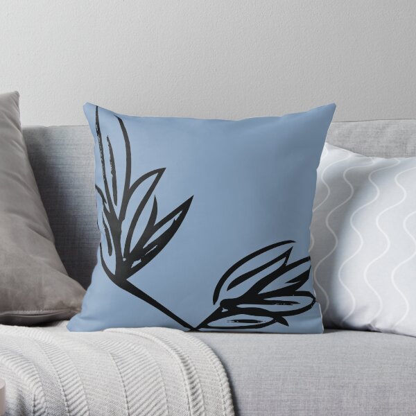 Sky Blue Flower Throw Pillow