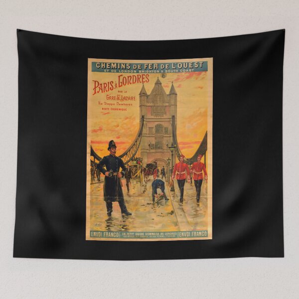 Item preview, Paris Londres retro poster designed and sold by CorasPosters.