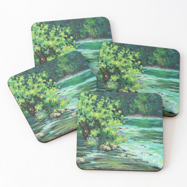 Item preview, On the River 2 Pintura colorida del río designed and sold by Karen Ilari.
