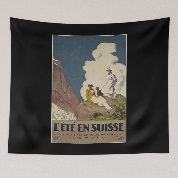 Item preview, Ete en Suisse retro poster designed and sold by CorasPosters.