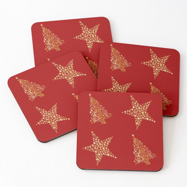 Item preview, Christmas golden stars and trees designed and sold by oxoxoxo.