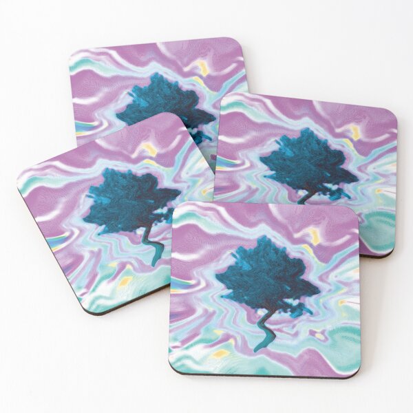 Item preview, Árbol abstracto púrpura, verde azulado y ondulado alejado designed and sold by AbstractCreates.