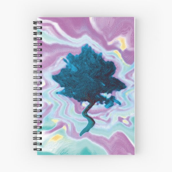Artikelvorschau, Lila, blaugrün, welliger abstrakter Baum herausgezoomt entworfen und verkauft von AbstractCreates.