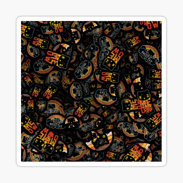 Mixed Retro Cat Scattered Pattern Sticker
