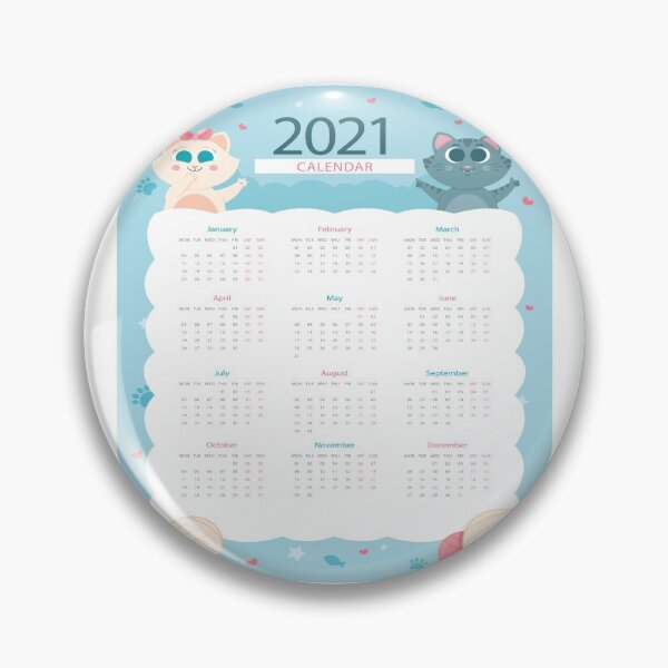 Artikelvorschau, Katzenkalender 2021 süß entworfen und verkauft von design880.