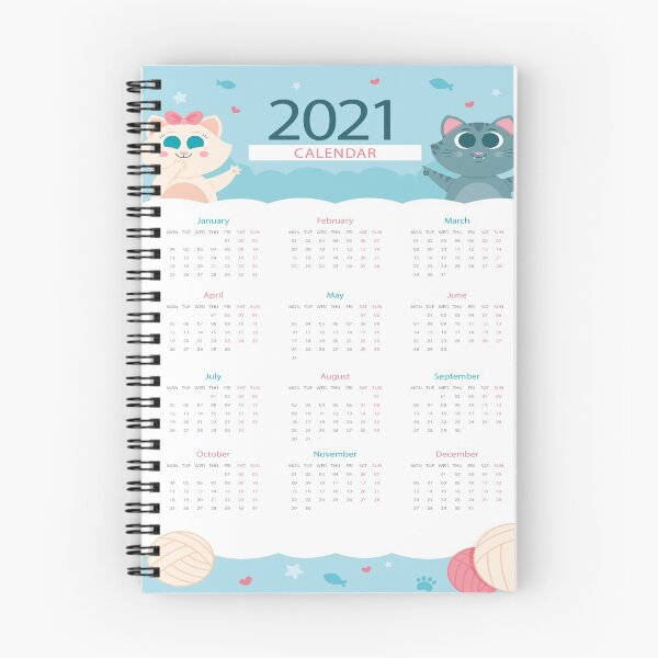 Item preview, cat calendar 2021 cute designed and sold by design880.