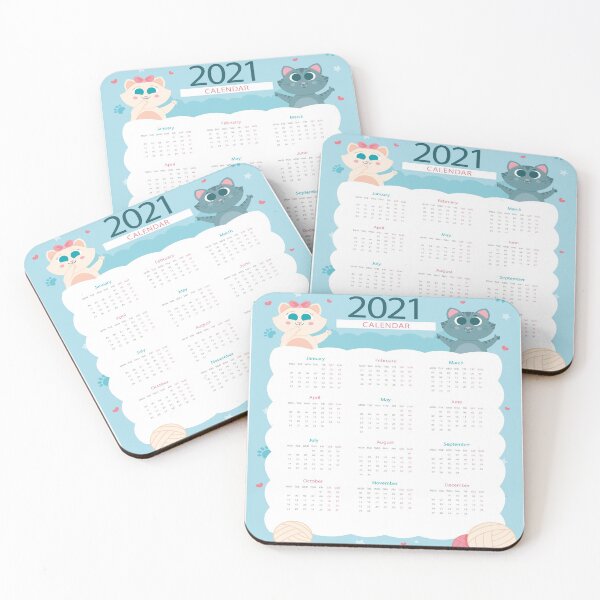 Item preview, cat calendar 2021 cute designed and sold by design880.