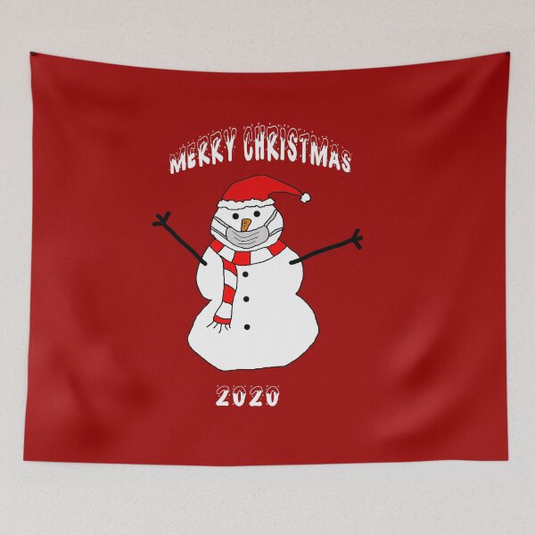 Item preview, Merry Quarantine Christmas 2020 Snowman red designed and sold by oxoxoxo.