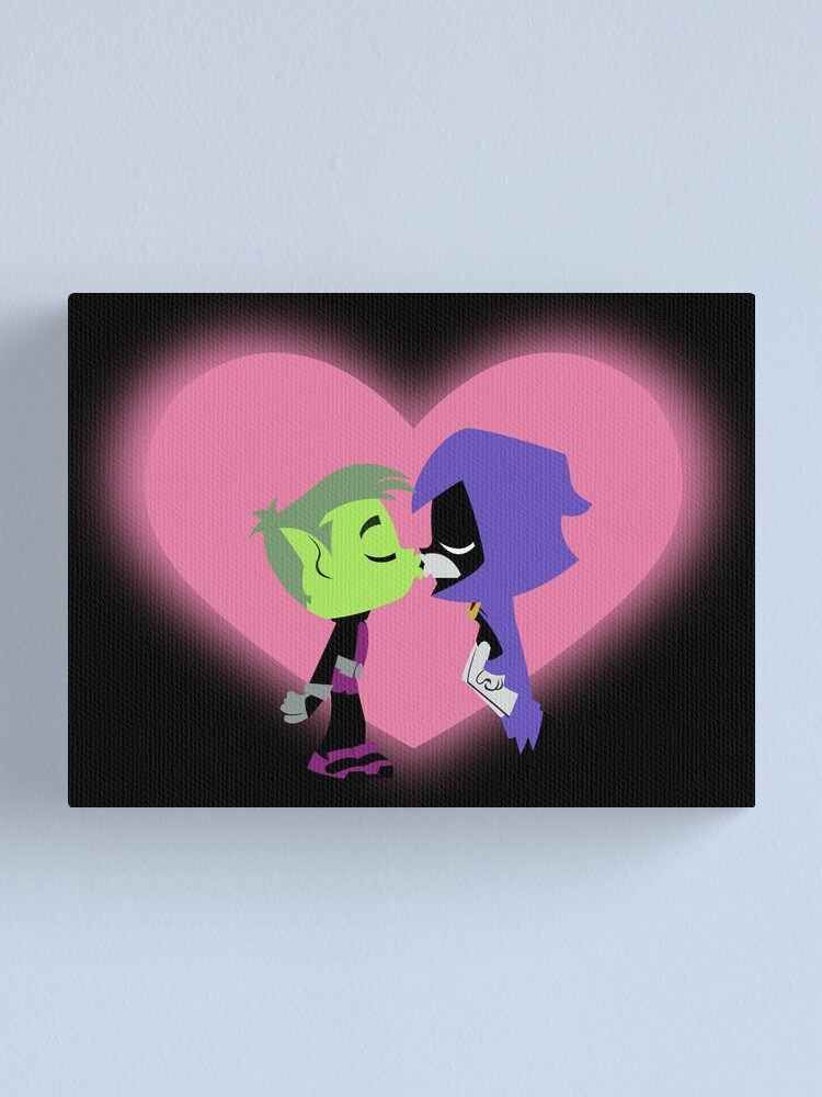 Beastboy X Raven Kiss Canvas Print By Monkeyli Redbubble