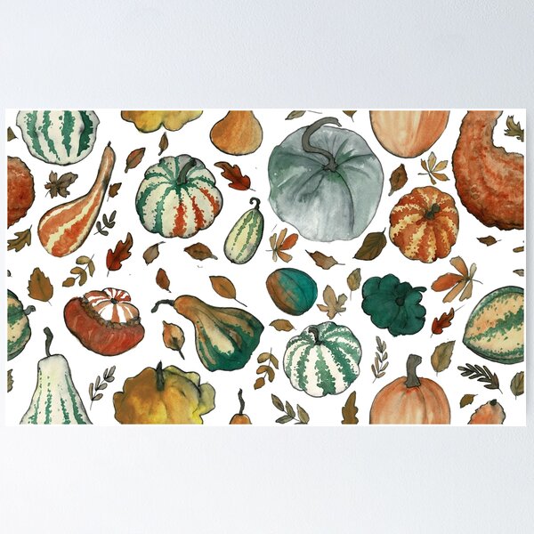 Item preview, Autumn Squashes Watercolor Seamless Pattern designed and sold by Danica Templeton.