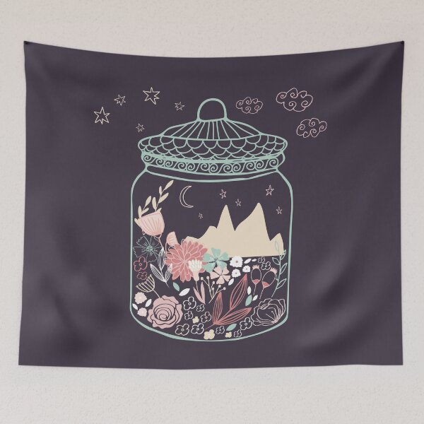 Item preview, Small magical worlds: Moonrise over mountains (world in a jar) designed and sold by Ofeefee.