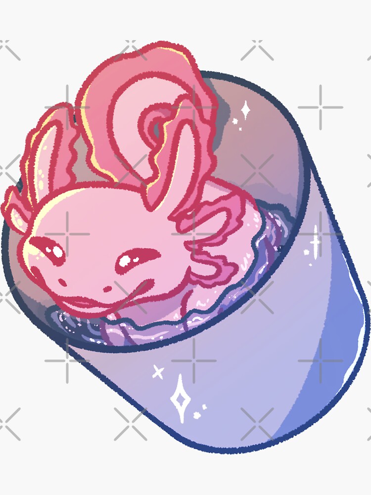 "Axolotl in a Bucket" Sticker by EnchantedAnimal | Redbubble