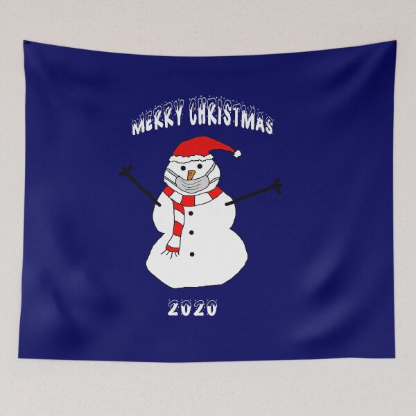 Item preview, Merry Quarantine Christmas 2020 Snowman blue designed and sold by oxoxoxo.