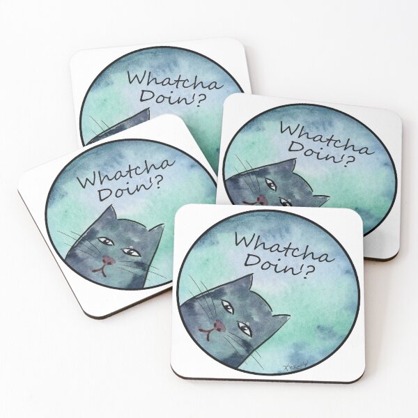 Item preview, Whatcha Doin' Watercolor Cat designed and sold by Deromilly.