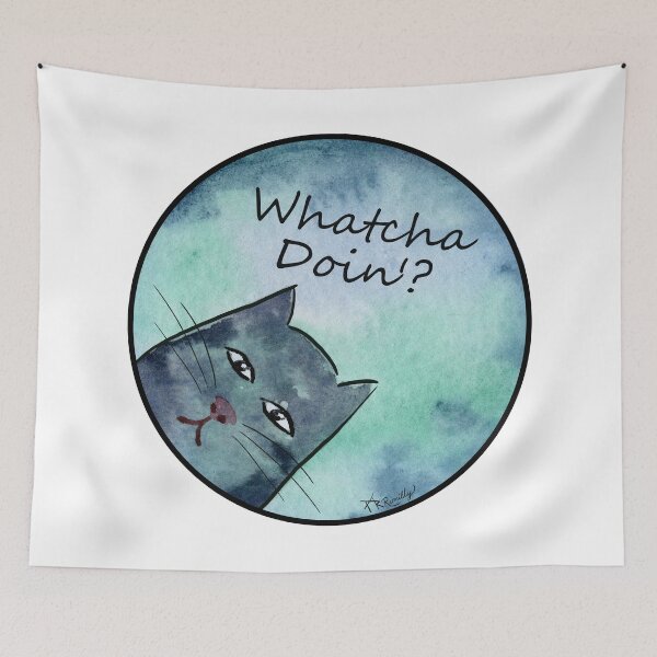 Item preview, Whatcha Doin' Watercolor Cat designed and sold by Deromilly.