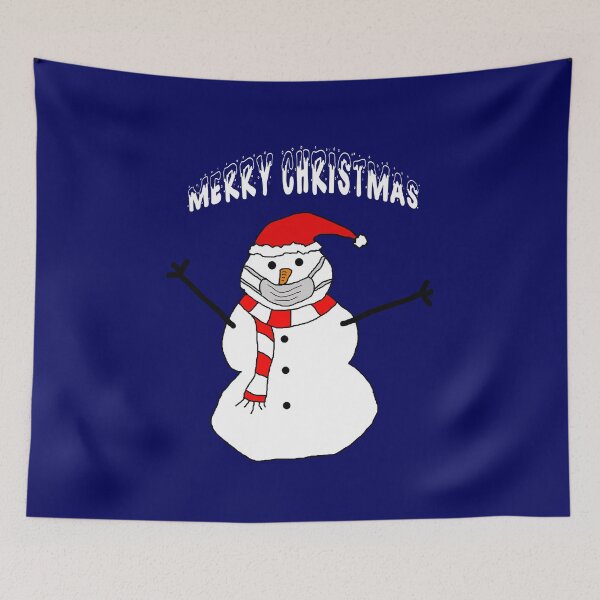 Item preview, Merry Quarantine Christmas Snowman blue designed and sold by oxoxoxo.