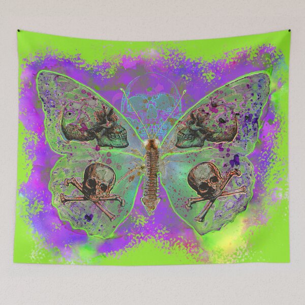 Item preview, Trippy Psychedelic Skull Butterfly  designed and sold by TheBearandBunny.