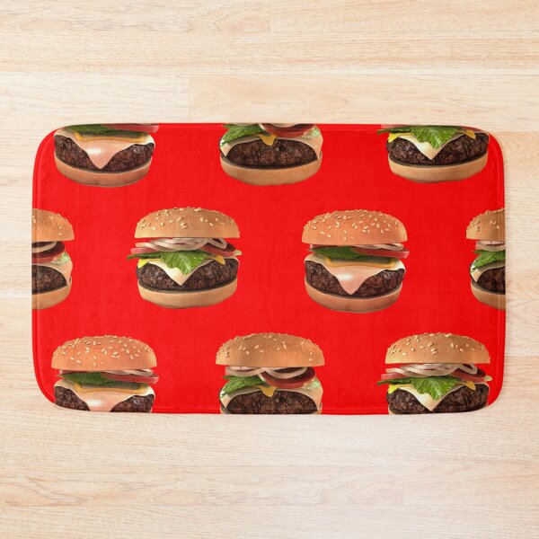 Item preview, Big Hamburger Cheeseburger Fast Food Art - Over Red designed and sold by johnta17.