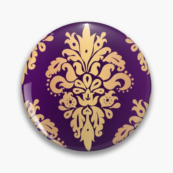 Item preview, Purple and Gold Classic Damask Pattern designed and sold by Julie Erin Designs.