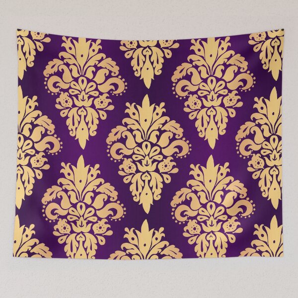 Item preview, Purple and Gold Classic Damask Pattern designed and sold by Julie Erin Designs.