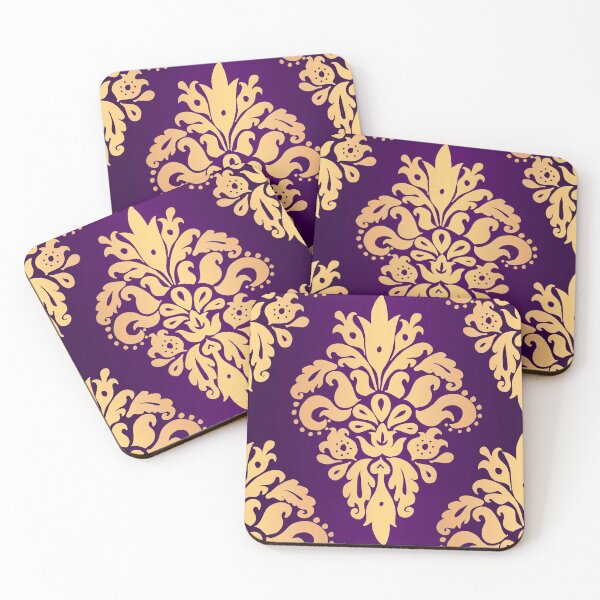 Item preview, Purple and Gold Classic Damask Pattern designed and sold by Julie Erin Designs.